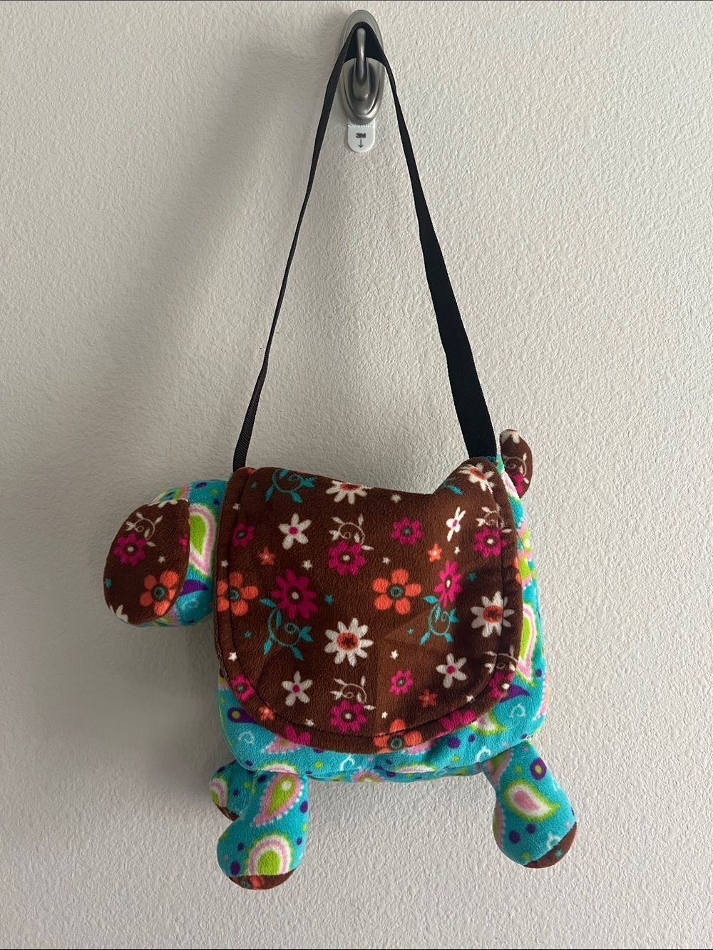 Mary Meyer Plush Puppy Purse Shoulder Bag Paisley Floral Y2K Kids Crossbody